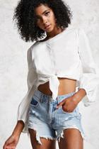 Forever21 Frayed Mid-rise Denim Shorts