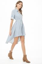 Forever21 Striped High-low Shirt Dress