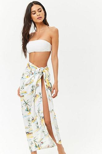 Forever21 Beach Print Sarong Swim Cover-up