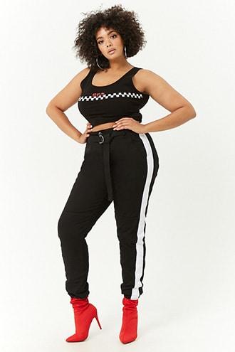 Forever21 Plus Size Side Stripe Denim Pants