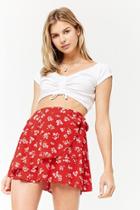 Forever21 Floral Wrap Mini Skirt