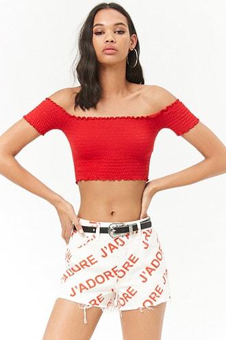 Forever21 Jadore Graphic Denim Shorts