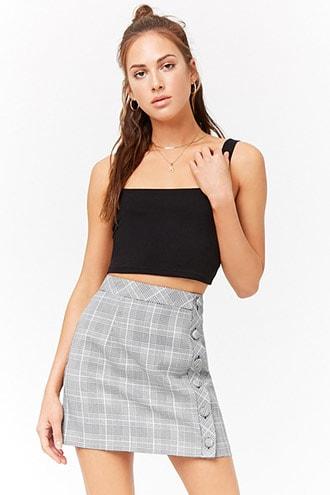 Forever21 Plaid Button-front Skirt