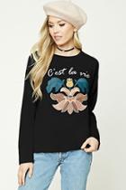 Forever21 Cest La Vie Embroidered Top