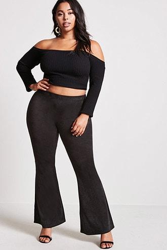 Forever21 Plus Size Faux Suede Flared Pants