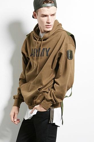 Forever21 Cross Colours Army Hoodie