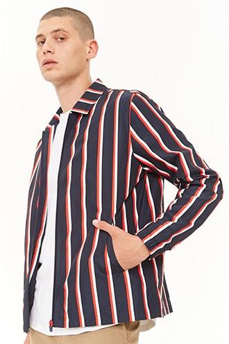 Forever21 Striped Zippered Windbreaker
