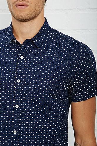 21 Men Men's  Abstract Print Slim Fit Shirt