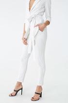 Forever21 Pinstriped Straight-leg Ankle Pants