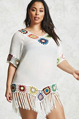 Forever21 Plus Size Crochet Trim Tee