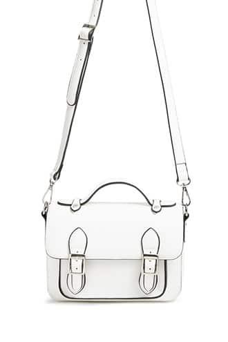Forever21 Buckle-front Faux Leather Satchel