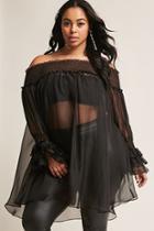Forever21 Plus Size Sheer Off-the-shoulder Tunic