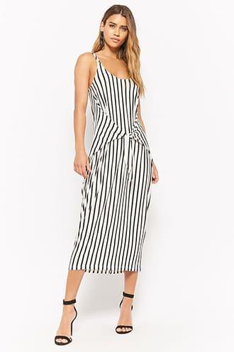 Forever21 Striped Tie-front Tank Dress