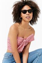 Forever21 Gingham Tie-front Tube Top