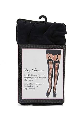 Forever21 Lace-up Illusion Thigh-high Tights