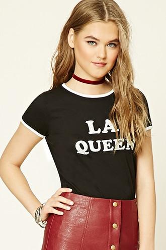 Forever21 Women's  La Queen Ringer Tee