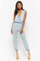 Forever21 Chambray Surplice Jumpsuit