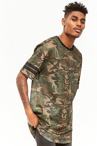 Forever21 Camo Mesh Knit Tee