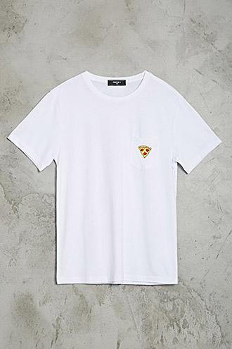 Forever21 Men Embroidered Pizza Tee