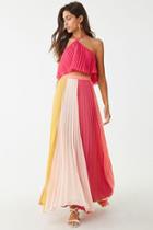 Forever21 Accordion Pleat Crop Top & Maxi Skirt Set