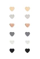 Forever21 Heart-shaped Stud Set (gold/silver)