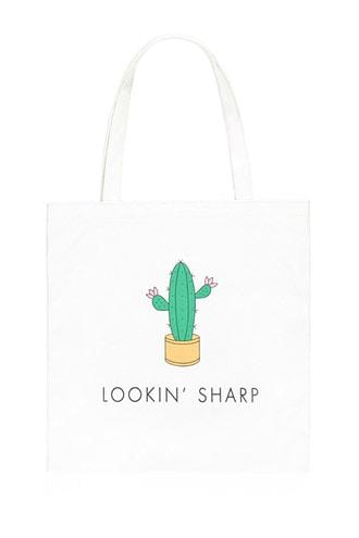 Forever21 Lookin' Sharp Cactus Graphic Tote Bag