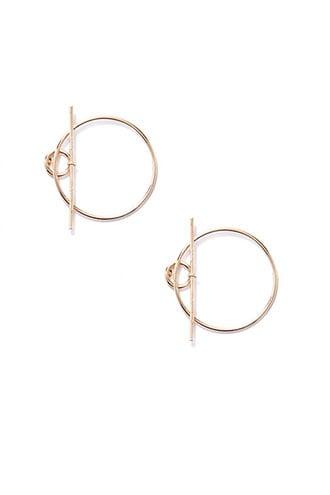 Forever21 Geo Wire Drop Hoop Earrings