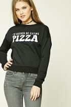 Forever21 Pizza Graphic Boxy Sweatshirt