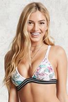 Forever21 Perforated Floral Bikini Top