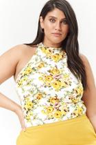 Forever21 Plus Size Floral Sleeveless Crop Top