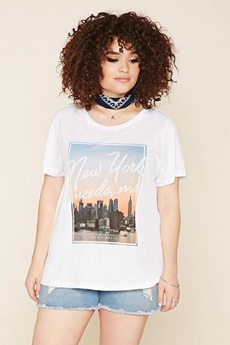 Forever21 Plus Women's  Plus Size New York Needs Me Tee