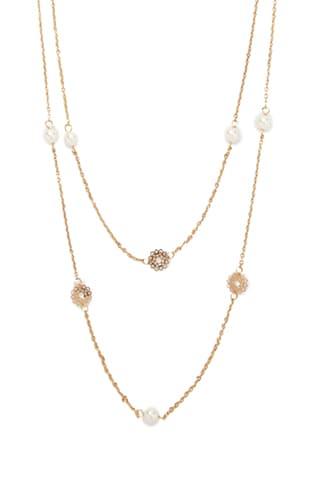 Forever21 Stationed Faux Pearl Necklace