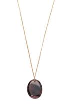 Forever21 Gold & Burgundy Faux Stone Pendant Necklace