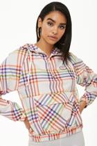 Forever21 Multicolor Plaid Tokyo Hooded Windbreaker