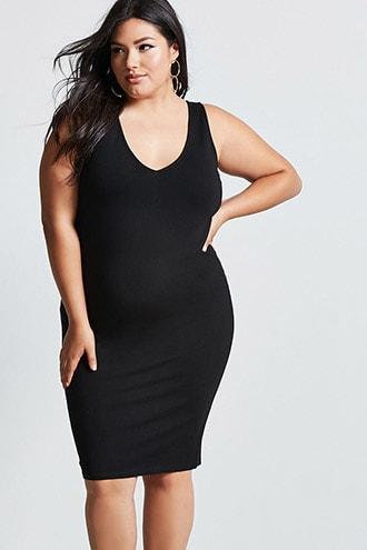Forever21 Plus Size V-neck Bodycon Dress