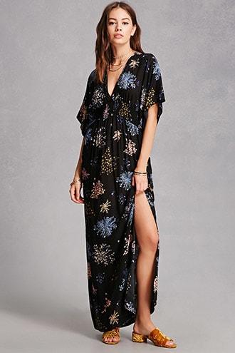 Forever21 Floral Kimono Maxi Dress