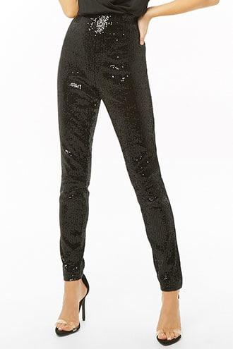 Forever21 Velvet Sequin Leggings