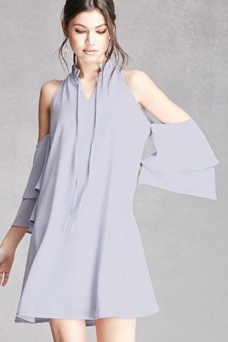 Forever21 Flounce Open-shoulder Dress