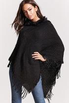 Forever21 Hooded Sweater Knit Poncho