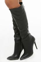 Forever21 Studded Knee-high Stiletto Boots
