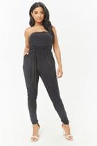 Forever21 Belted Ruched Jumpsuit