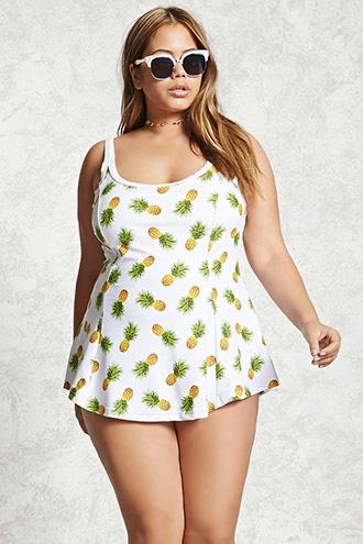 Forever21 Plus Size Pineapple Swim Dress