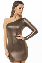 Forever21 Metallic One-shoulder Bodycon Dress