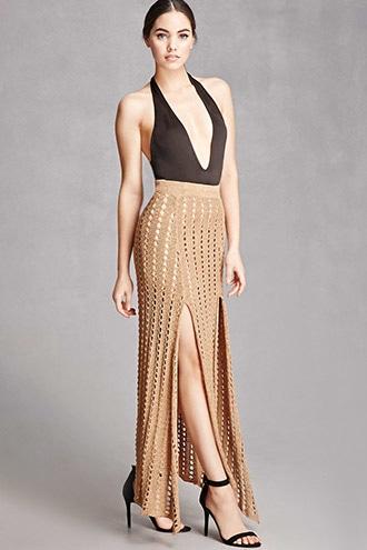 Forever21 Selfie Leslie Open-knit Maxi Skirt