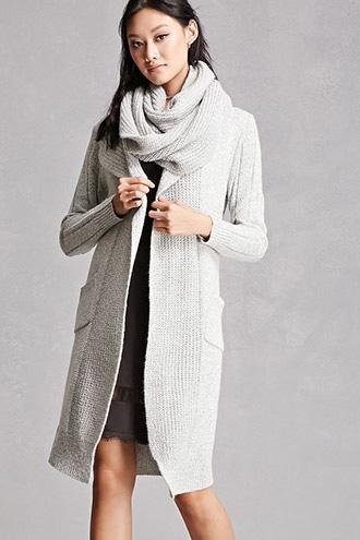 Forever21 Marled Knit Scarf Cardigan