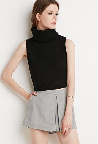 Love21 Women's  Contemporary Turtle Neck Sweater Vest
