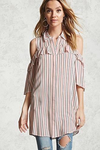 Forever21 Contemporary Open-shoulder Tunic