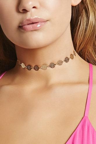 Forever21 Cutout Damask Choker