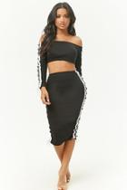 Forever21 Lace-up Crop Top & Skirt Set