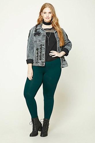 Forever21 Plus Women's  Peacock Plus Size Classic Leggings